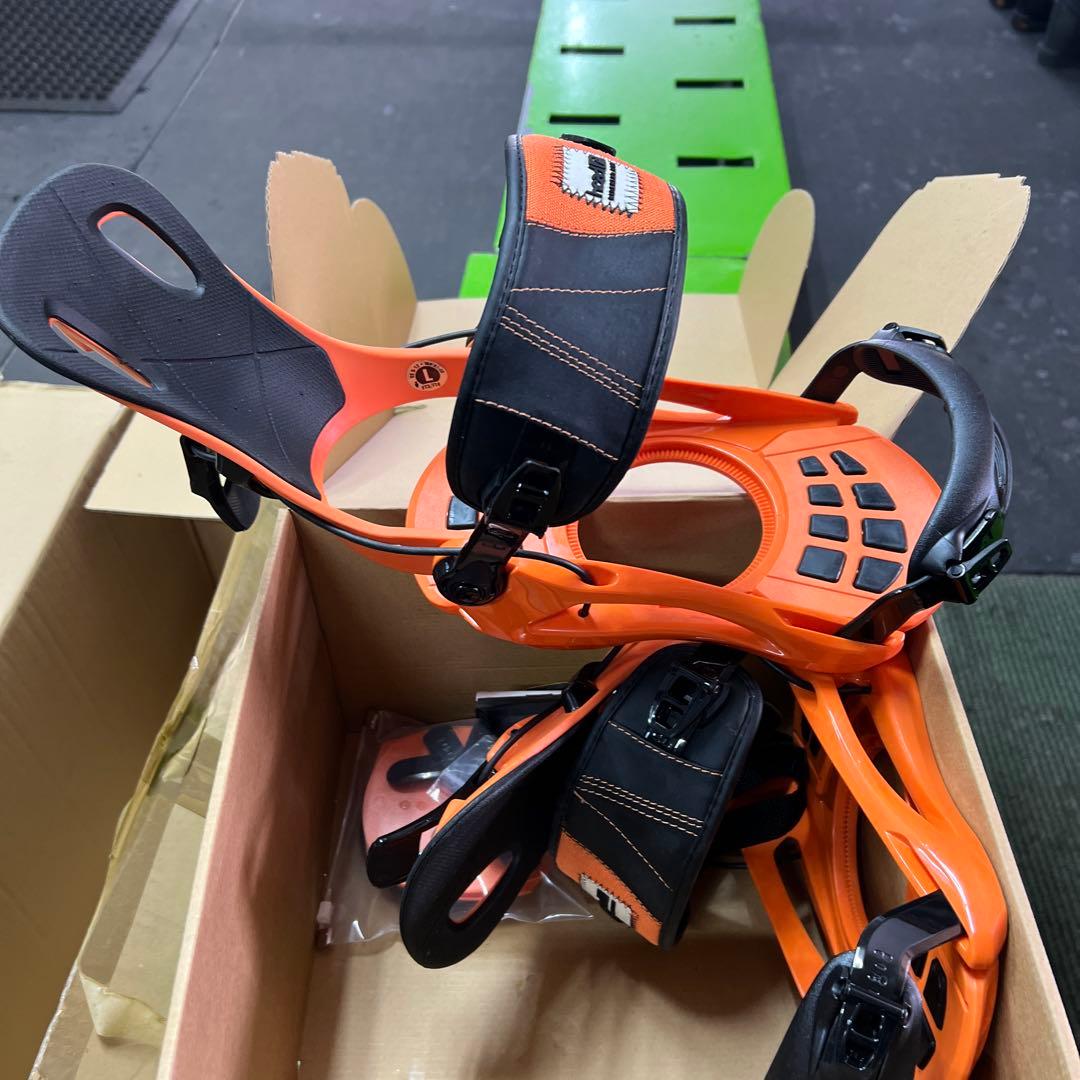 スノーボードビンディング Lサイズ オレンジ