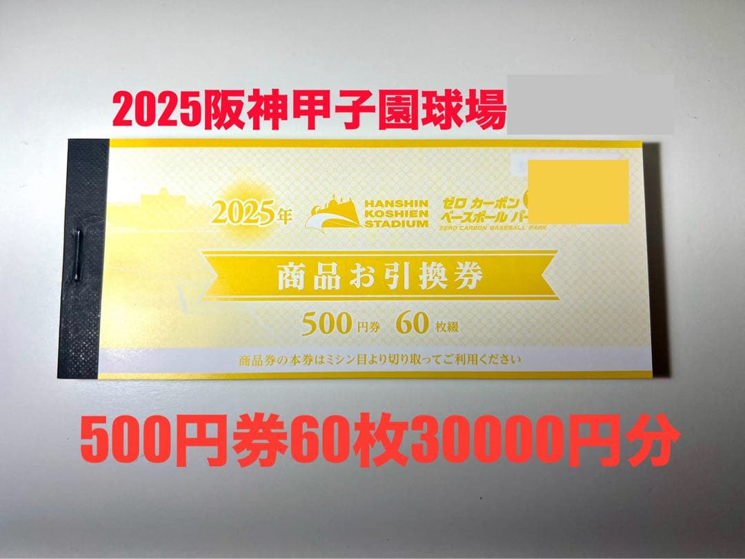 2025年 阪神甲子園球場 商品お引換券 60枚