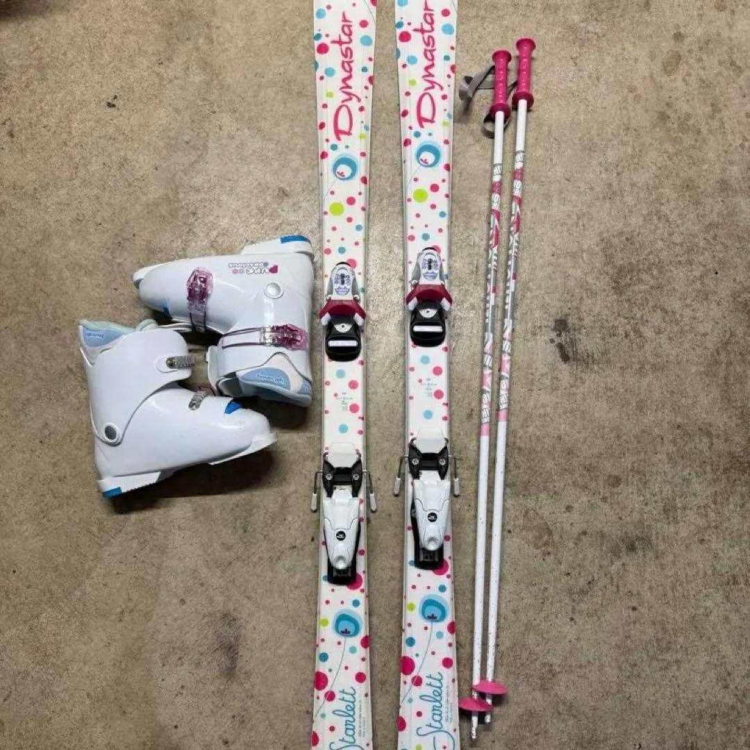 キッズスキー　3点セット　140㎝　子供　ダイナスター　女の子