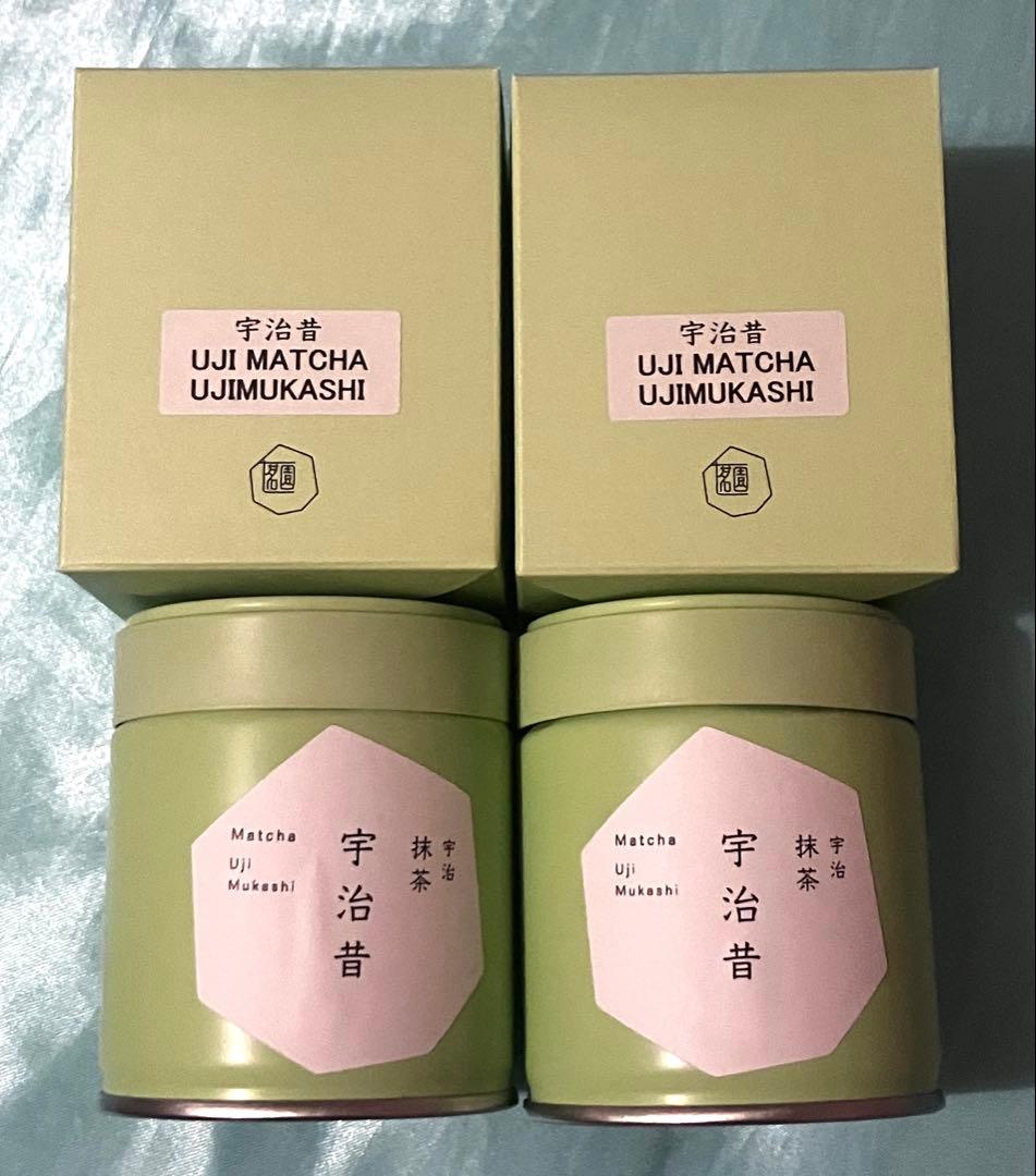 京都　宇治抹茶　堀井七茗園　宇治昔 30g 2缶