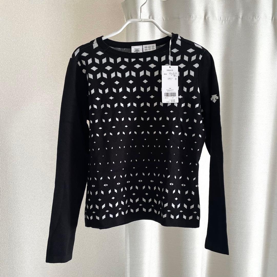 新品未使用タグ付き✨DESCENTE GOLF 総柄ニットブラック