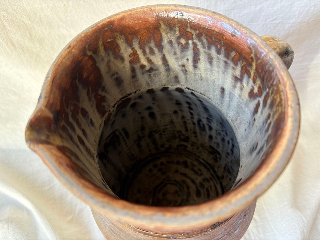 フランスアンティーク　ピシェ　フラワーベース　焼物