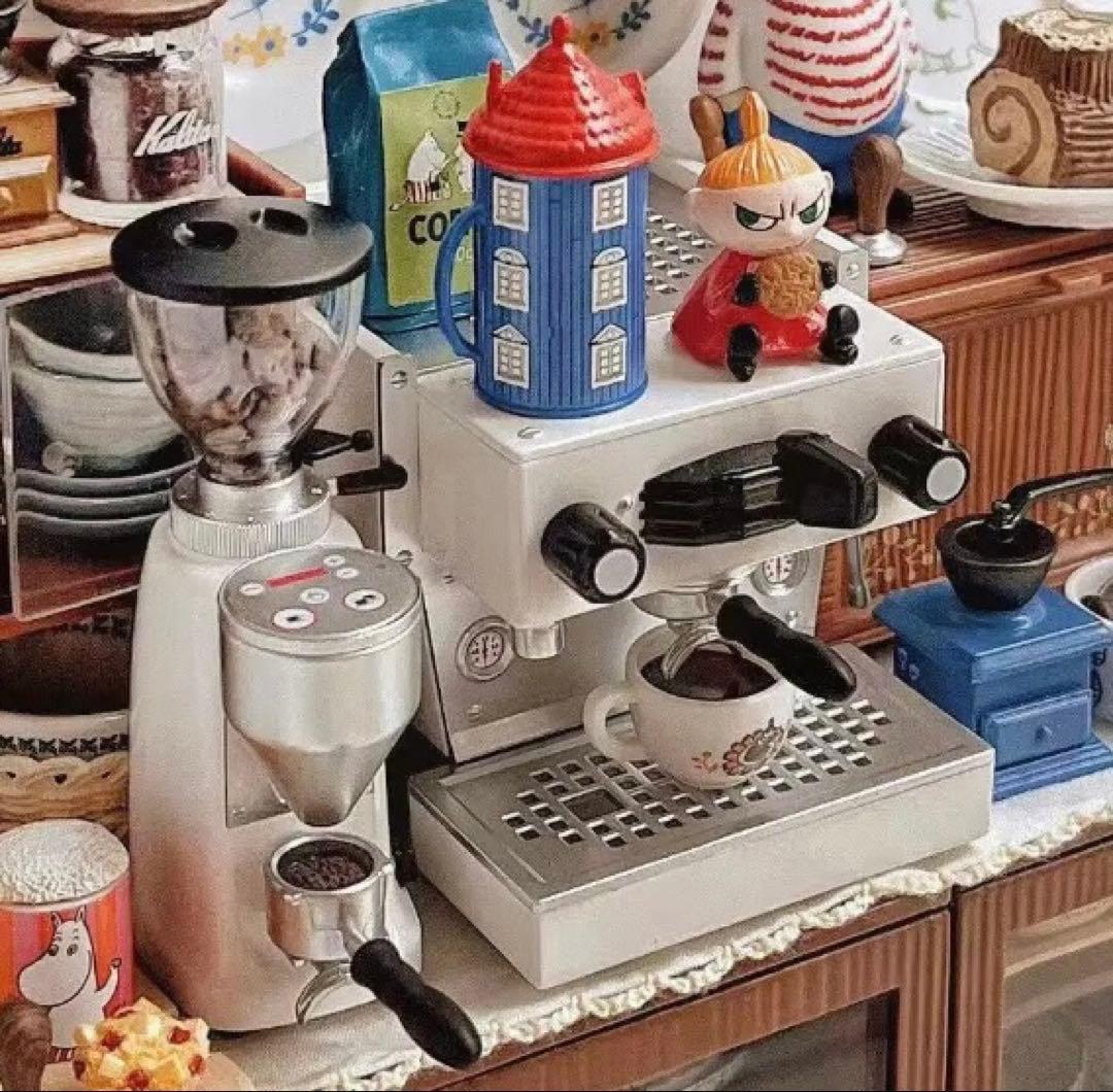 ミニチュア　コーヒーマシン　エスプレッソマシン　ホワイト　ドールハウス