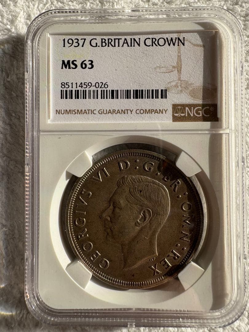 クラウン 銀貨 英国 ジョージ6世 1937年 NGC MS63