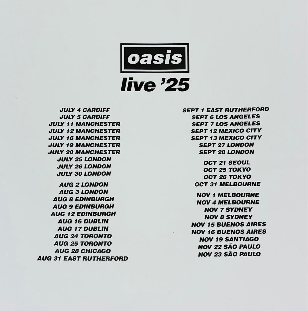 K*4様 オアシス ツアーパンフレット Live ‘25 oasis チラシ２枚