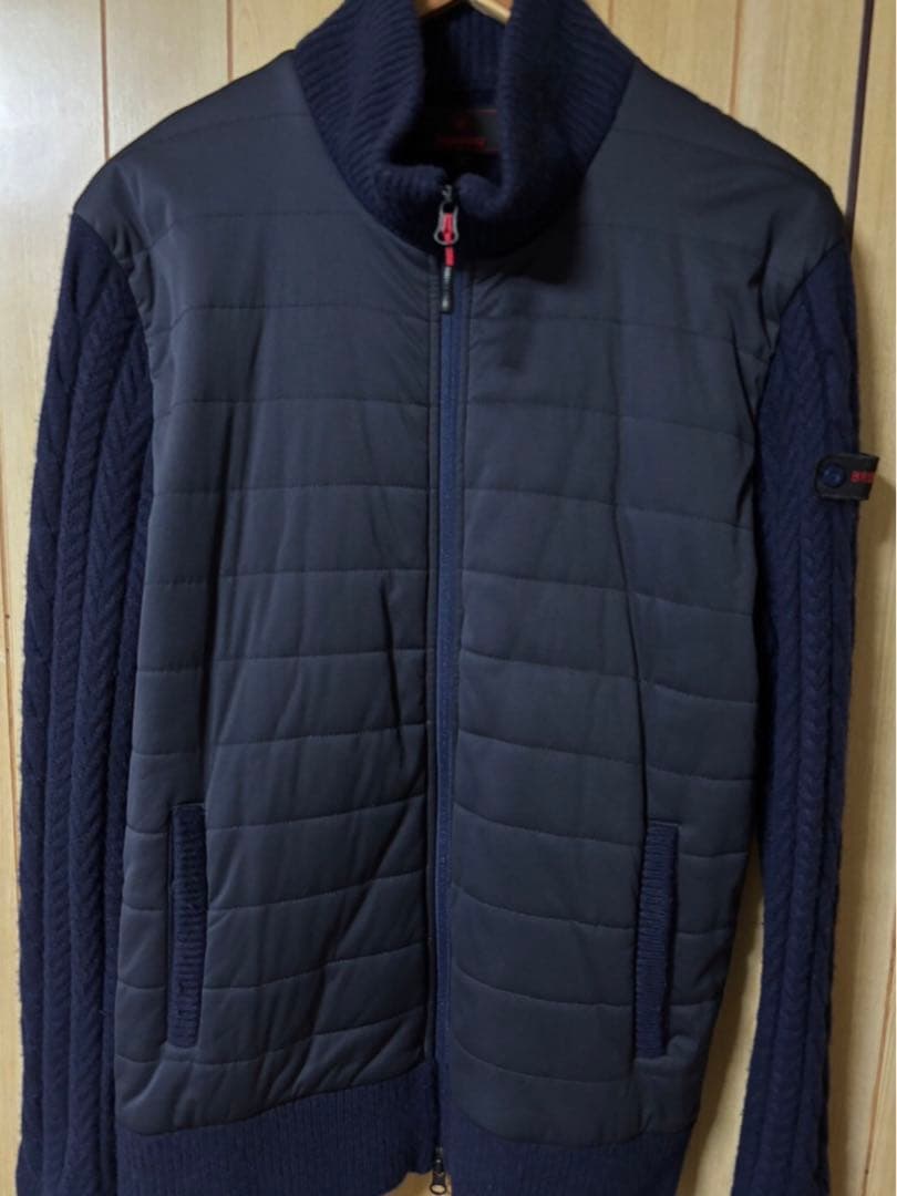 と*め様 BRIEFING ブリーフィング ウィンドブロックニット L ネイビー