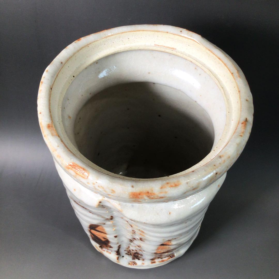 Ｓ１５２　水指　『美濃焼』『矢田正炎造』『志野水指』　共箱　茶道具