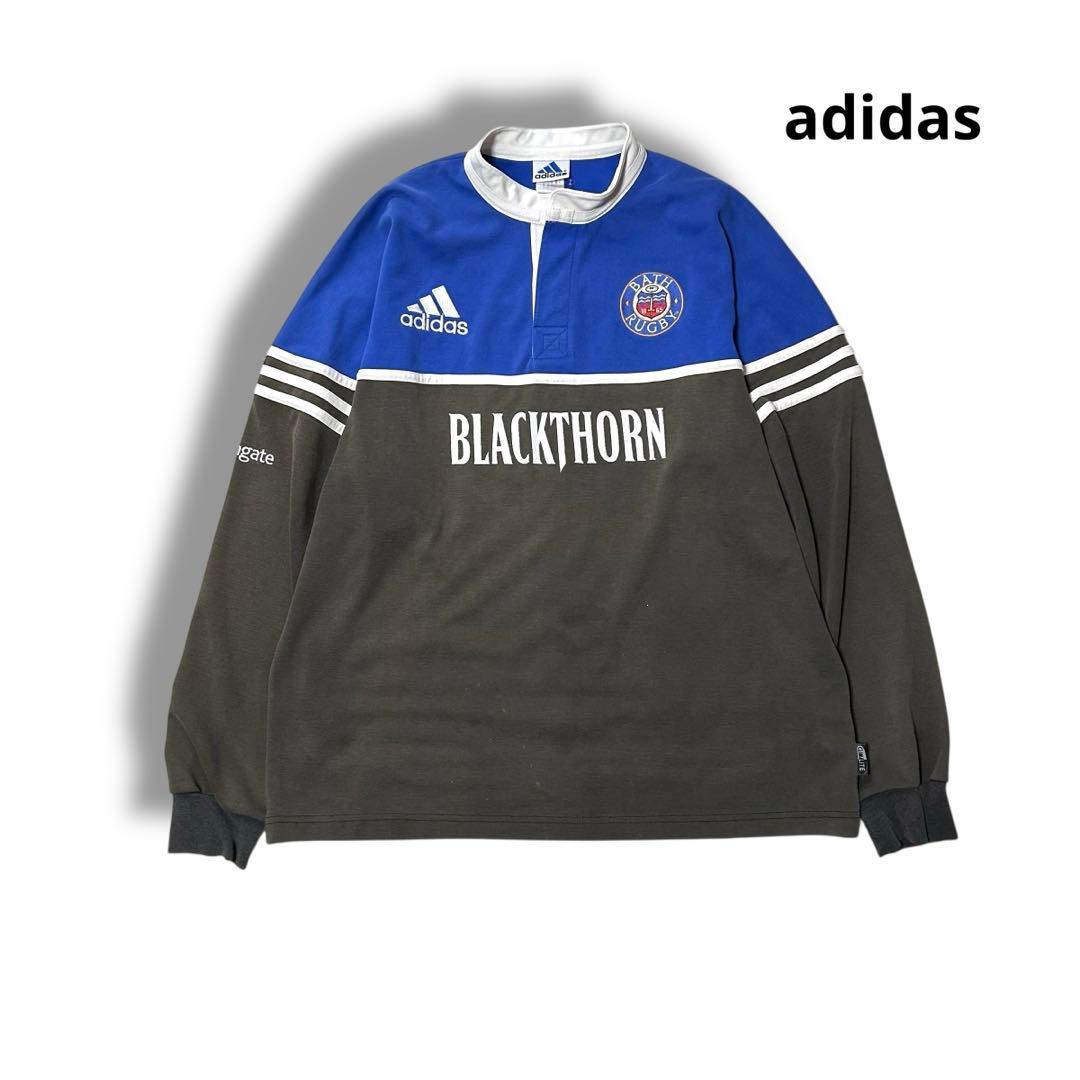 アディダス ラガーシャツ BLACKTHORN 90s 4XO ビッグサイズ