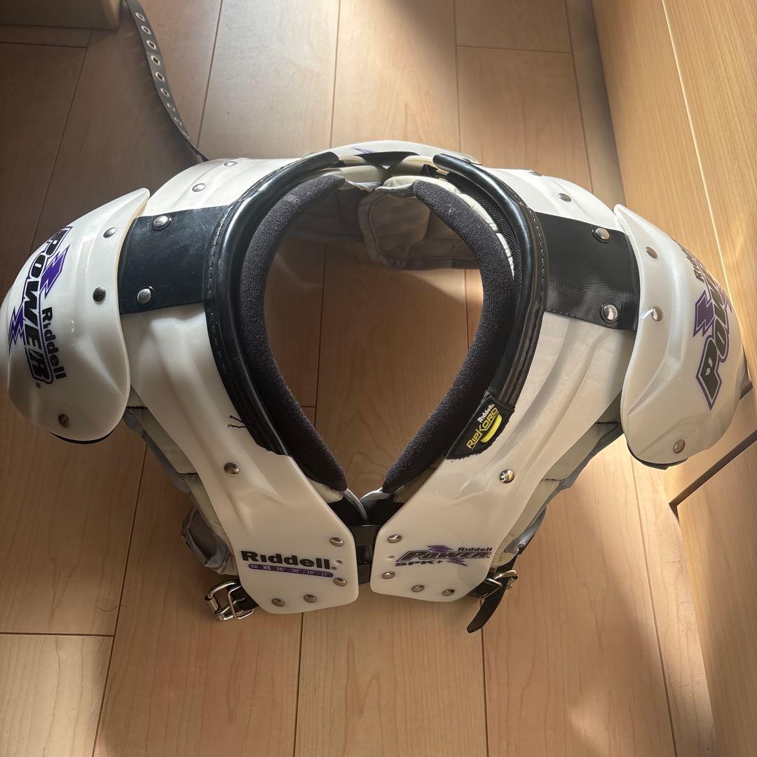 Riddell Power ショルダーパッド ホワイト/パープル