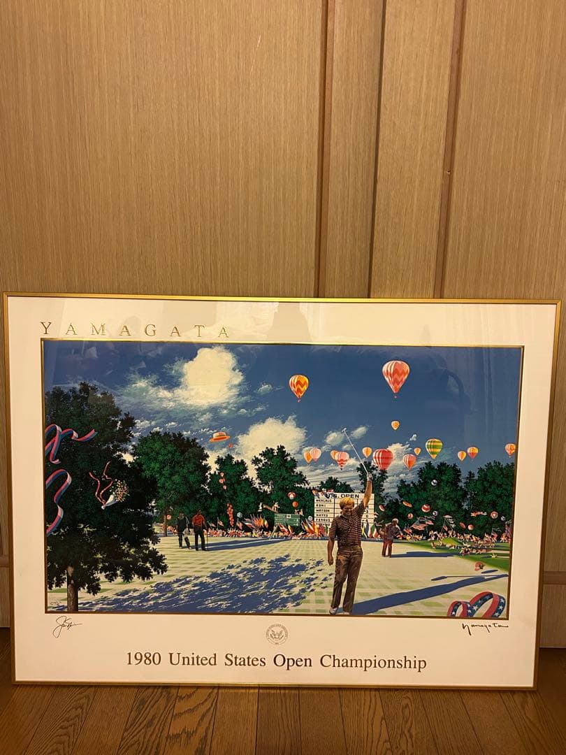 ヒロ　ヤマガタ　ゴルフポスター　額縁