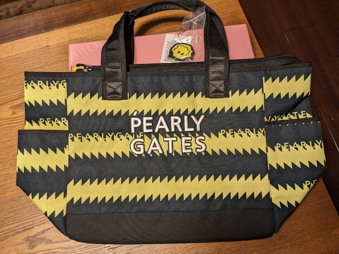 【新品、未使用】 パーリーゲイツ ボストンバッグ ギザギザボーダー柄