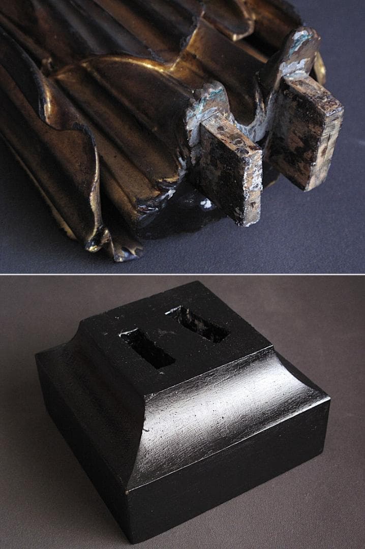 時代 古仏像!!『木造 阿弥陀如来立像』総高48㎝ 像高40.5㎝