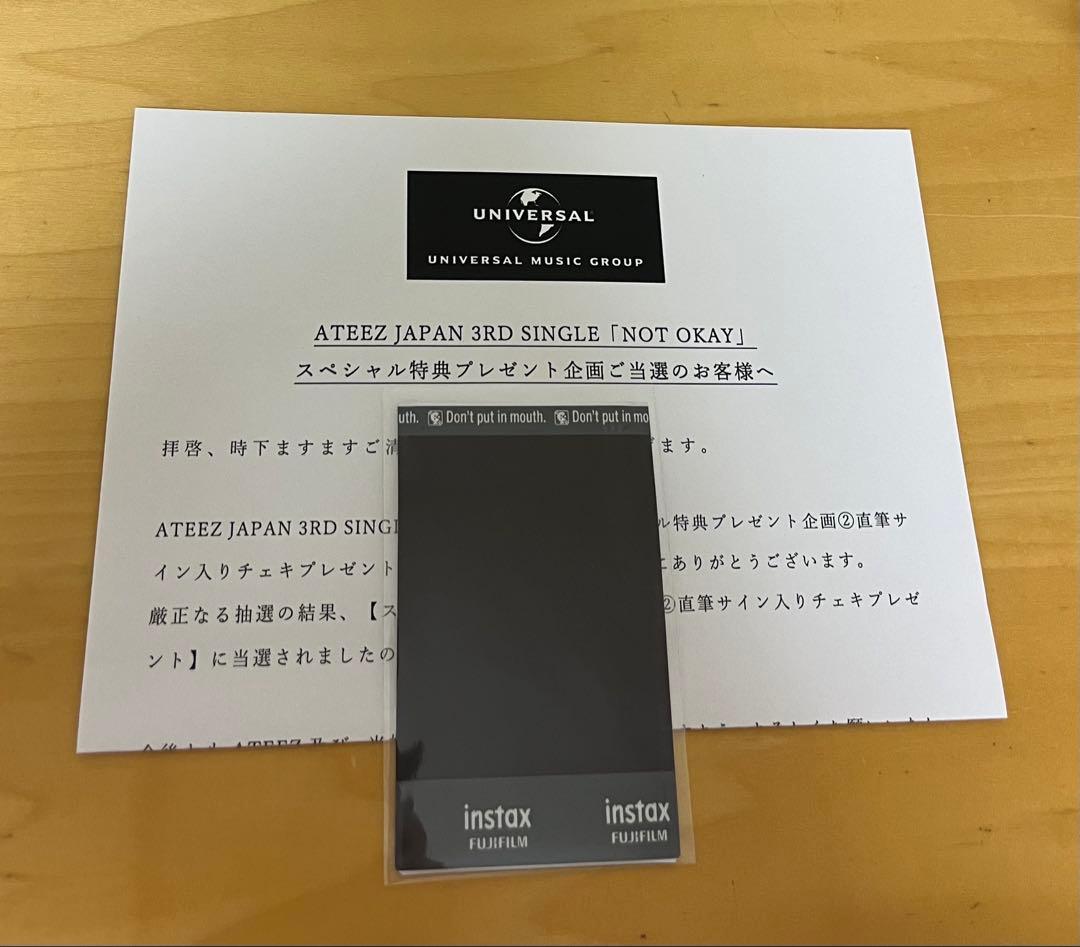 ateez ミンギ　直筆サイン入りチェキ