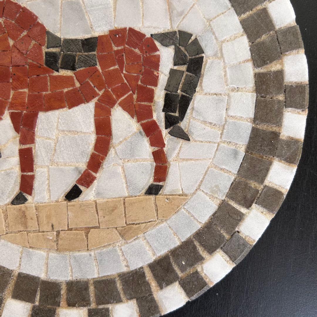 モザイクタイル　チュニジアの伝統工芸　馬　約18cm　ブラウン