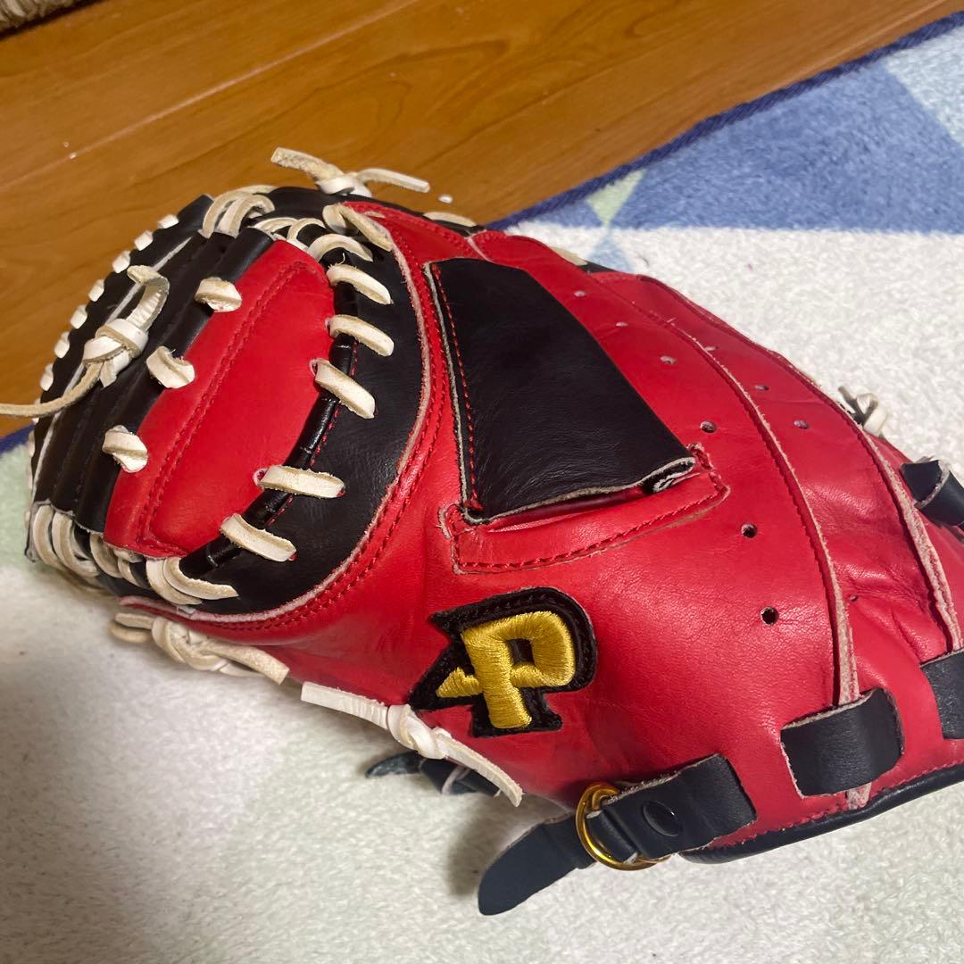 左用‼️プロマーク軟式野球グローブ PCM-4253 赤黒キャッチャーミット