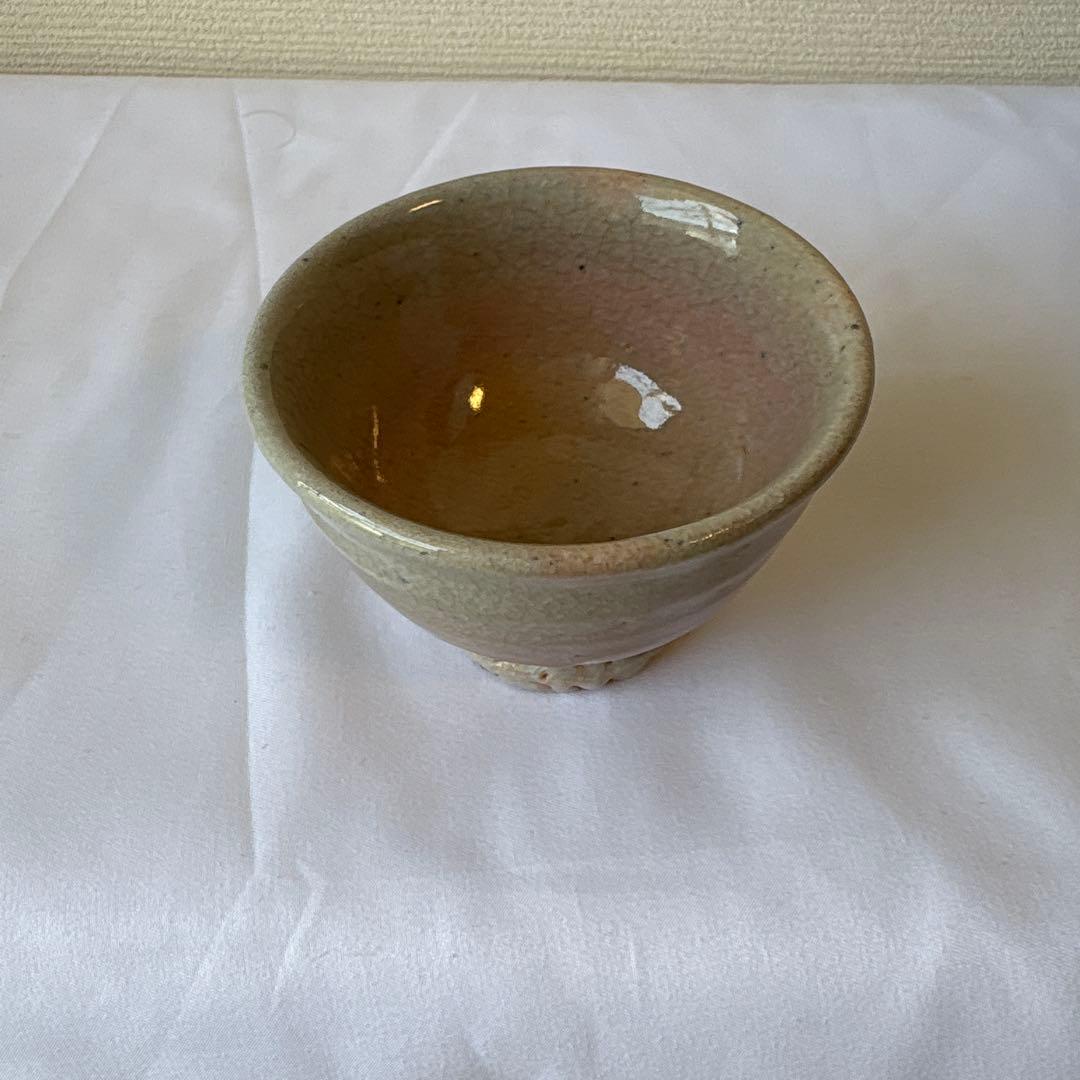 韓国人間国宝　李朝七代白山　金正玉作　嶺南窯 ぐい呑み　共箱