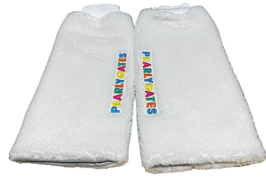 新品 未使用 パーリーゲイツ ボアフリース レッグウォーマーホワイト