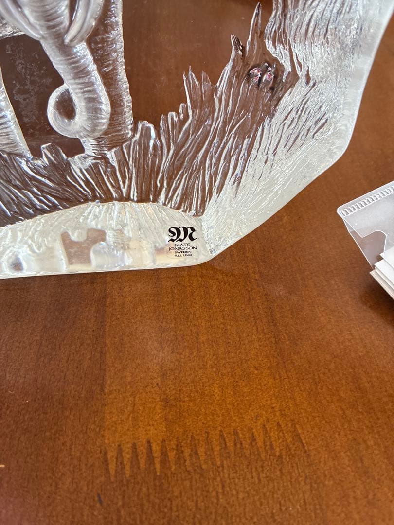 Mats Jonasson 象 クリスタルガラス 置物 北欧 スウェーデン製