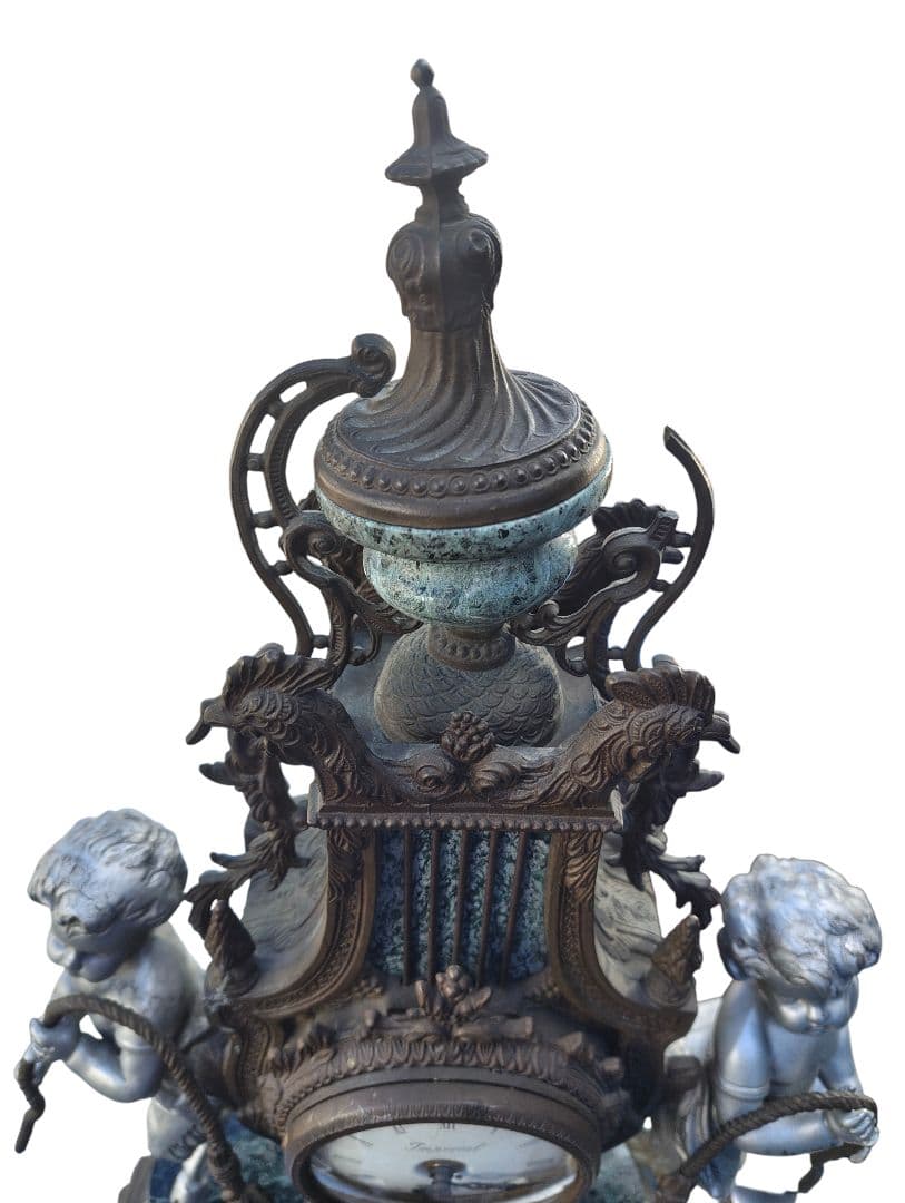 イタリア インペリアル Imperial製 大理石 置時計 高級 天使