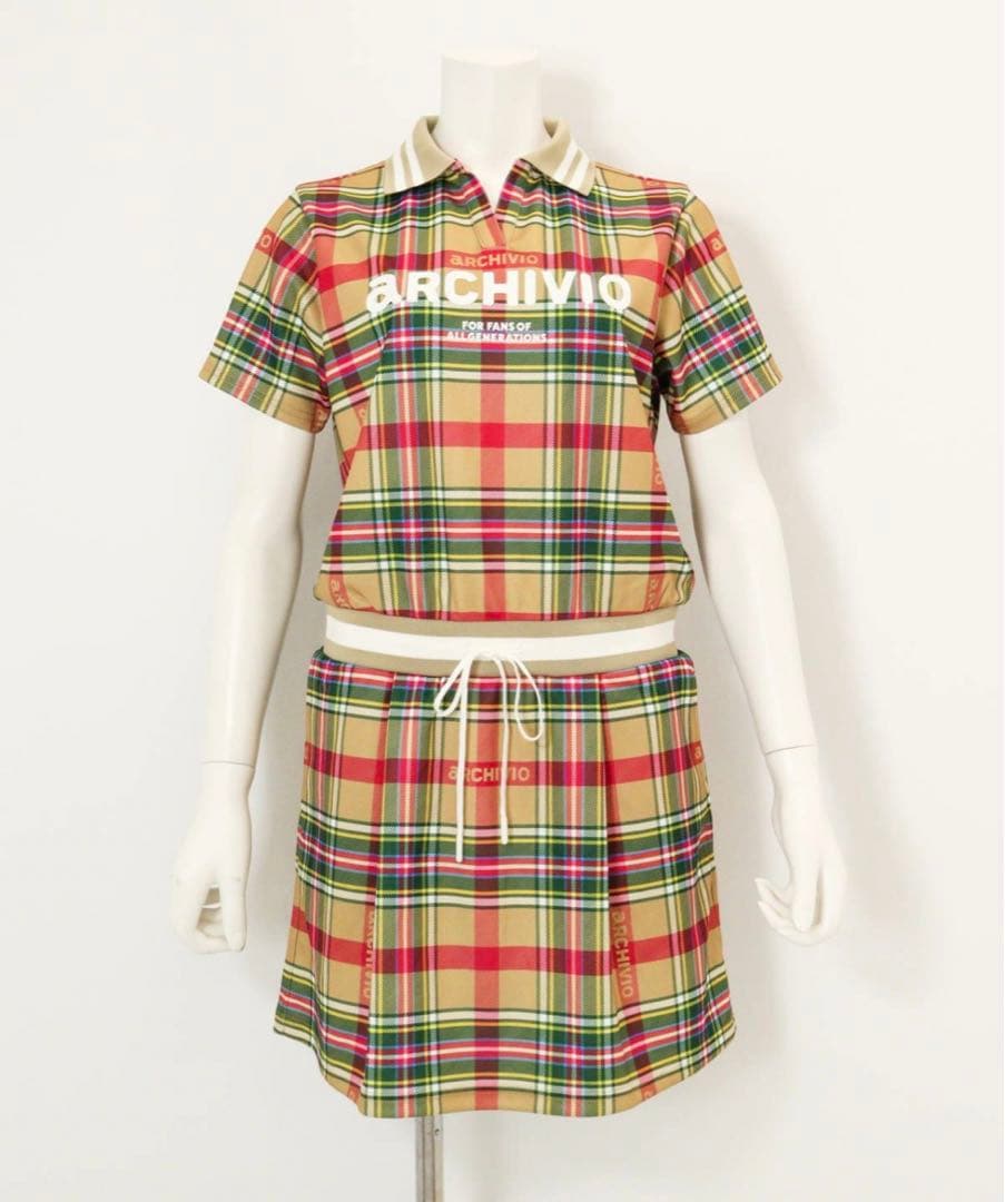 ARCHIVIO 25年新作秋モデル チェック柄ワンピース 36(S)