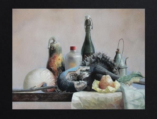 桜田晴義、【静物】、希少な画集より、状態良好、新品高級額装付