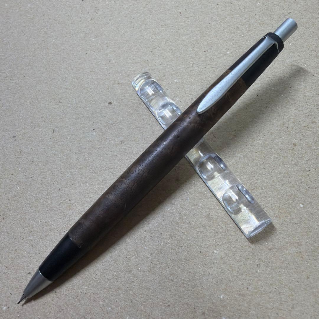 中古品 野原工芸 胡桃 クルミ シャーペン 0.5mm シルバー金具 旧型