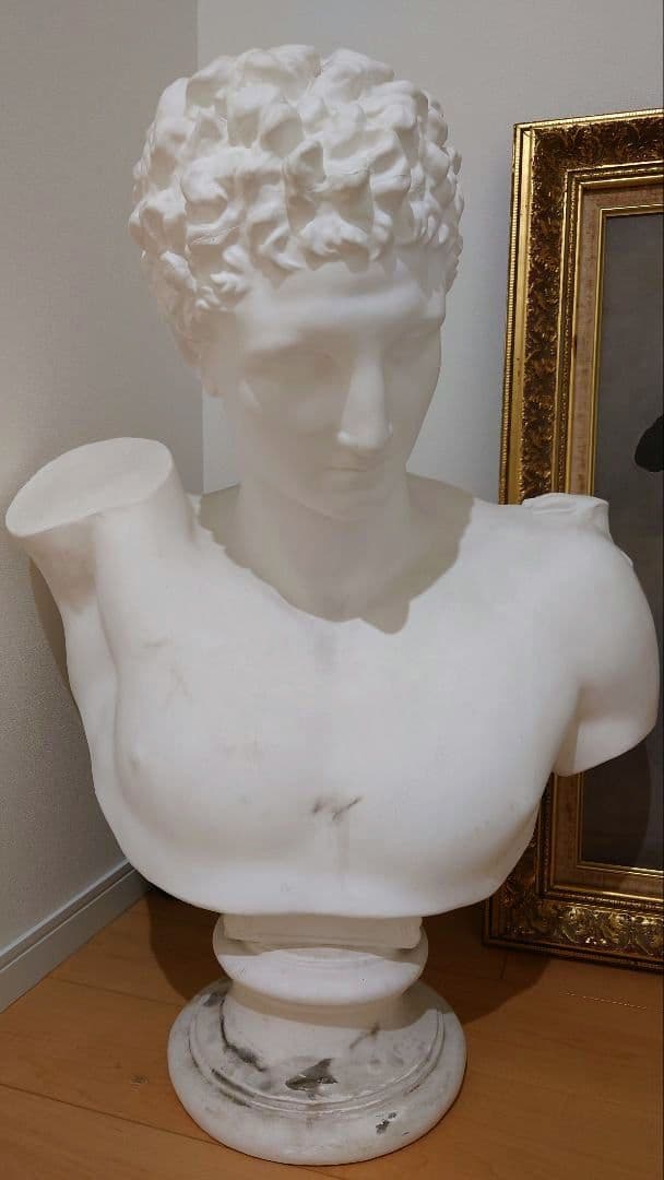 【中古品】石膏像　ヘルメス　胸像　中古品　デッサン用　スタジオ　オブジェ