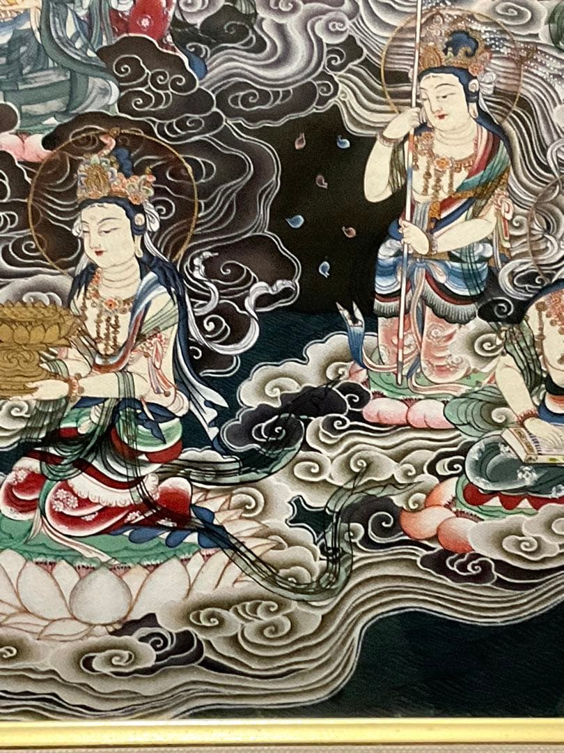 阿弥陀来迎図　手描き　仏画　肉筆　絵画