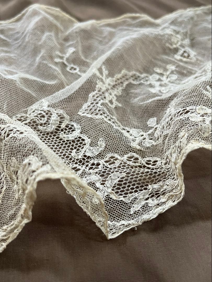 ◆フランスアンティーク｜お宝級の高級レース素材メッシュ編みマリーヌメルヘン
