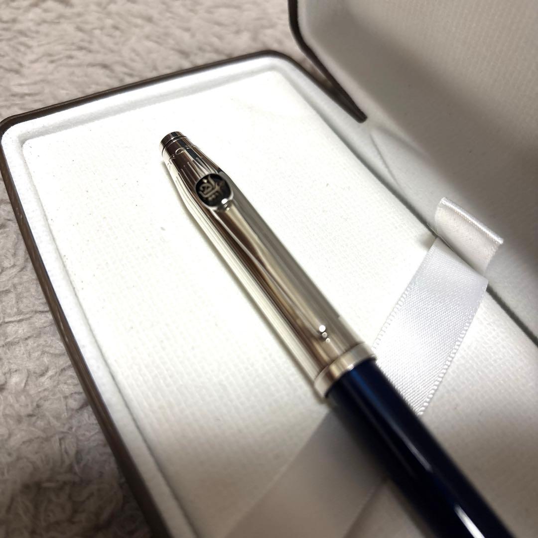 CROSS クロス シルバーカラー　ネイビー　万年筆 18Kペン先　希少