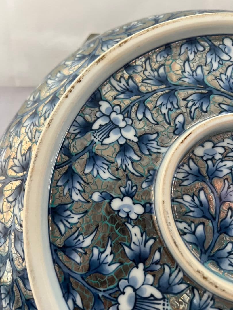 極上白金彩鳳凰文飾皿 46cm 藤井朱明 有田焼