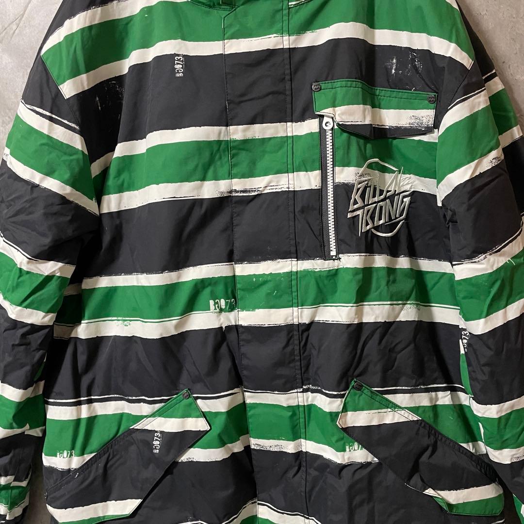 billabongビラボンスキーウェアスノーボードジャケットパーカー緑グリーン黒