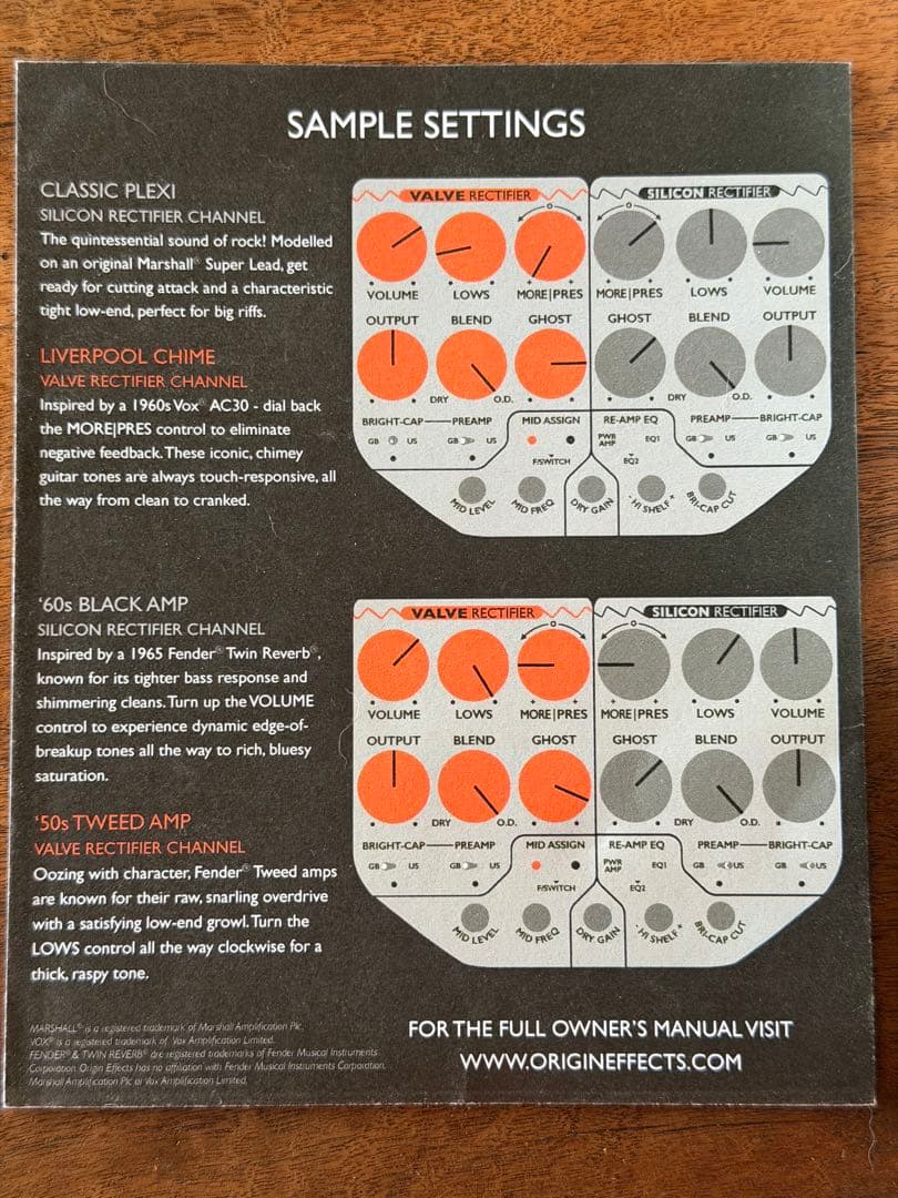 Origin Effects RevivalDrive オーバードライブ