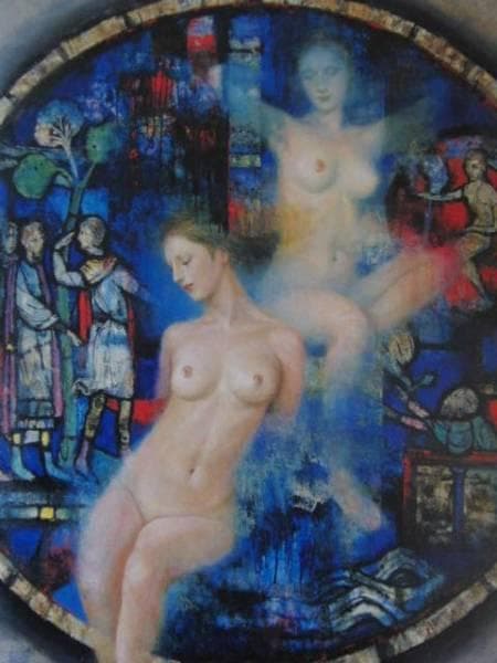 高島常雄、精華、希少な画集より、新品高級額・額装付、状態良好