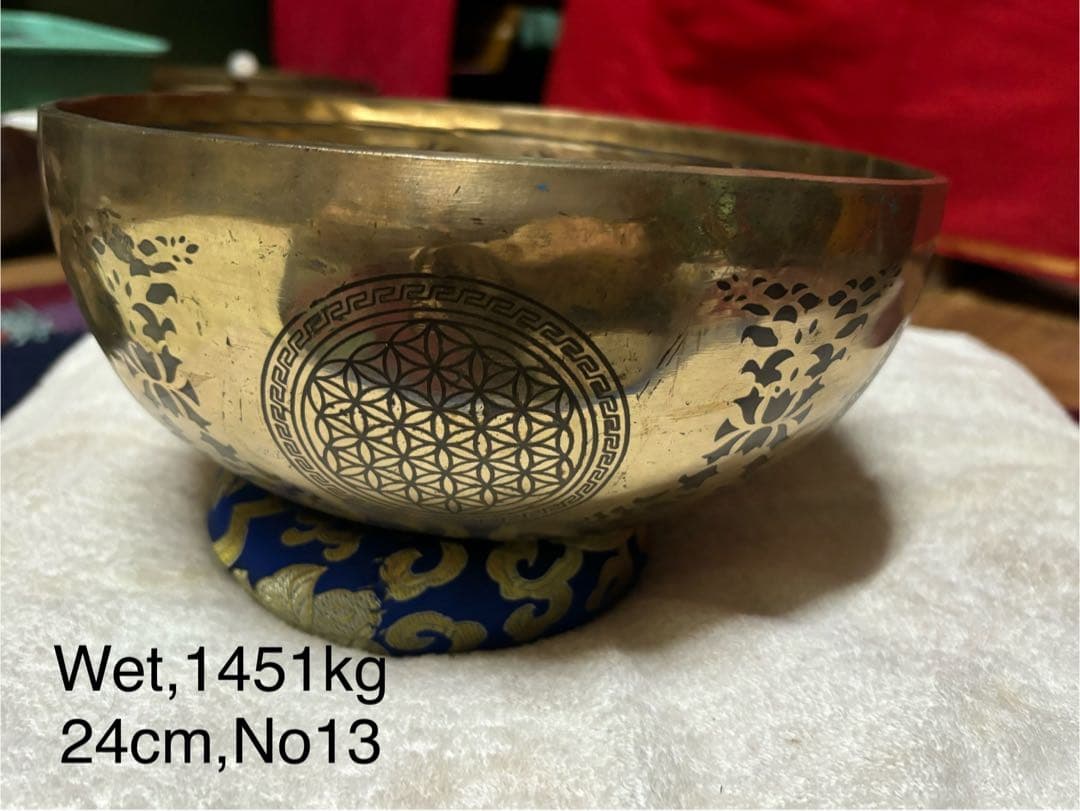 no13 チベット産 シンギングボウル 新品 チベタンボウル 24cm