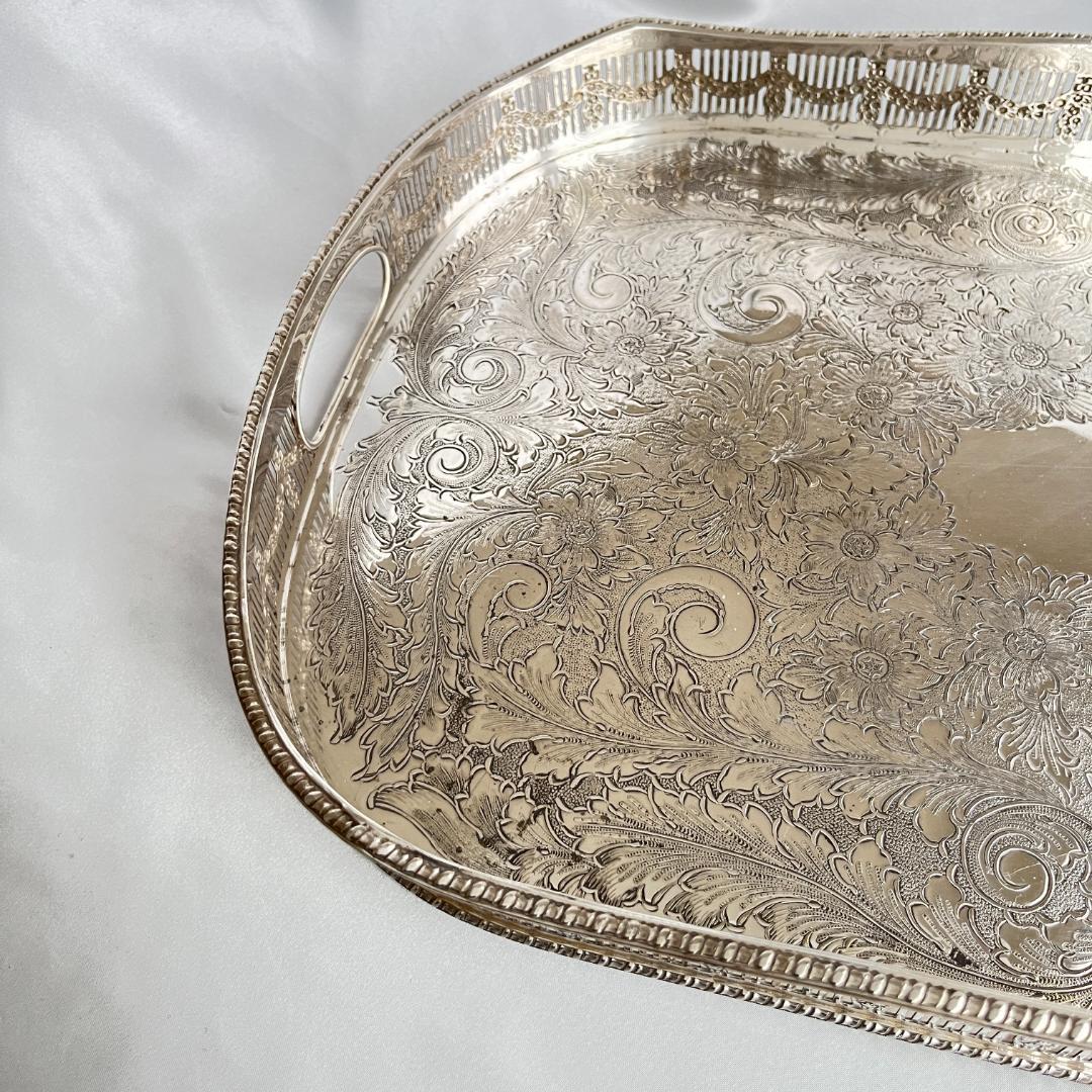 【Viners】 ギャラリートレー 46cm 【シルバープレート】大型