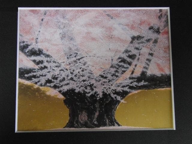 橋本正次、【淡墨桜】、希少な額装用画集より、状態良好、新品額装付、日本人画家