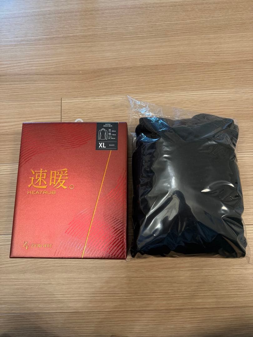速暖　25年モデル　ヒートラブ　ゼロフィット　モックネック　ブラック　ＸＬ