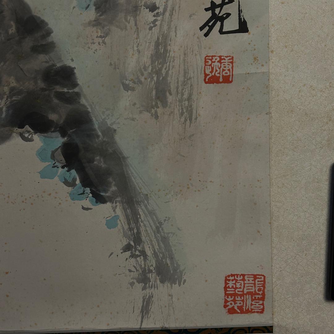 唐逸 鶏図 掛軸 中国古美術 書画QS-6