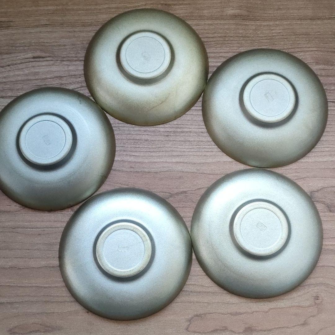 〈純錫製　茶托〉煎茶道具　昇峰作　5客セット