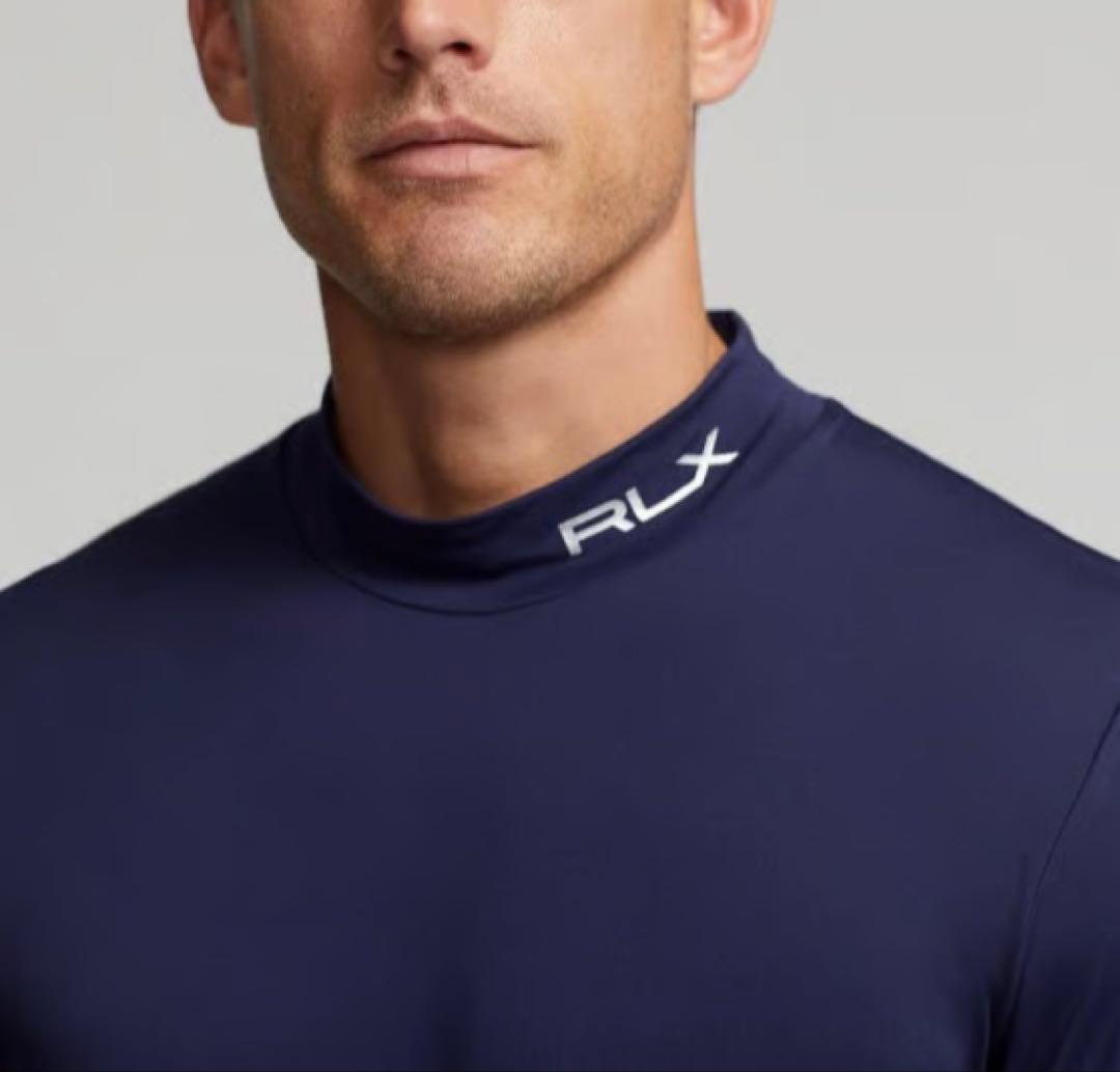 RLX ゴルフ ジャージ モックネック ロング スリーブ シャツ L ネイビー