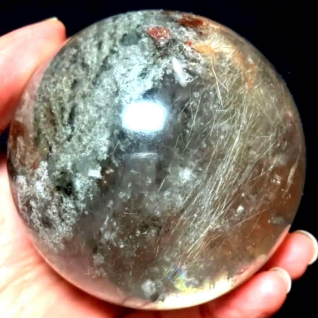 超大玉　68mm ゴールドルチルファントムクォーツ　金針水晶　パワーストーン