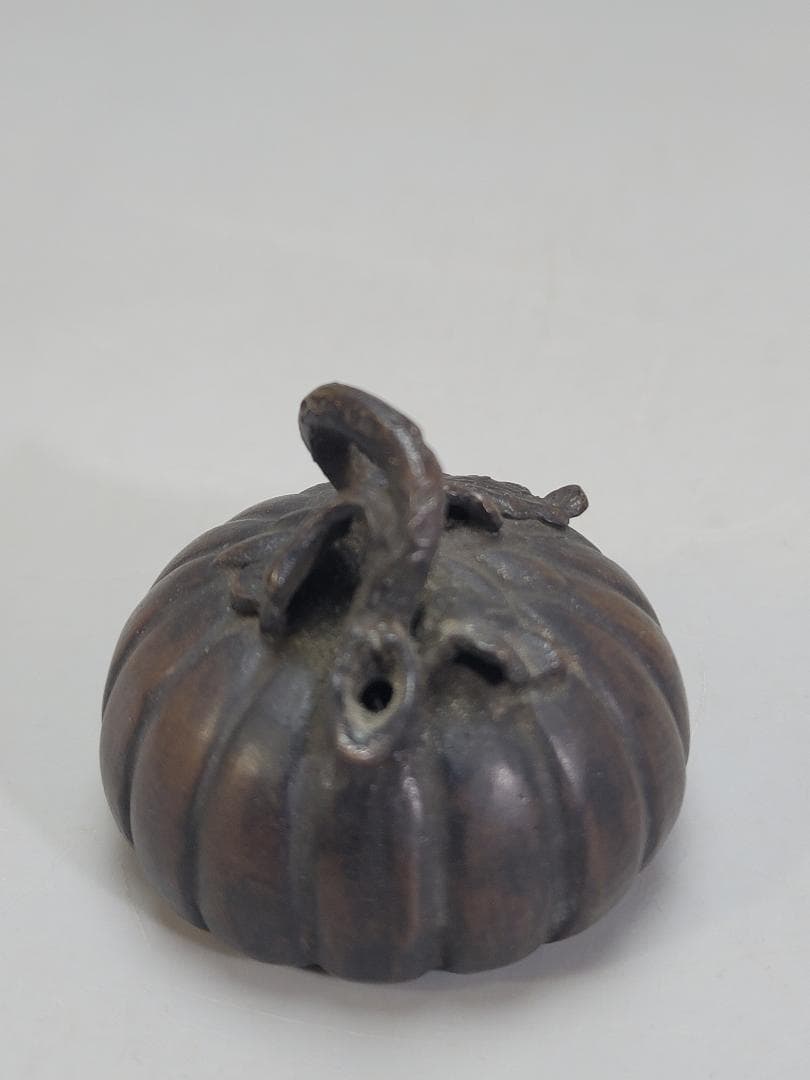 文房具 古銅 南瓜 水滴 大正十一年皇后陛下賜 文字在