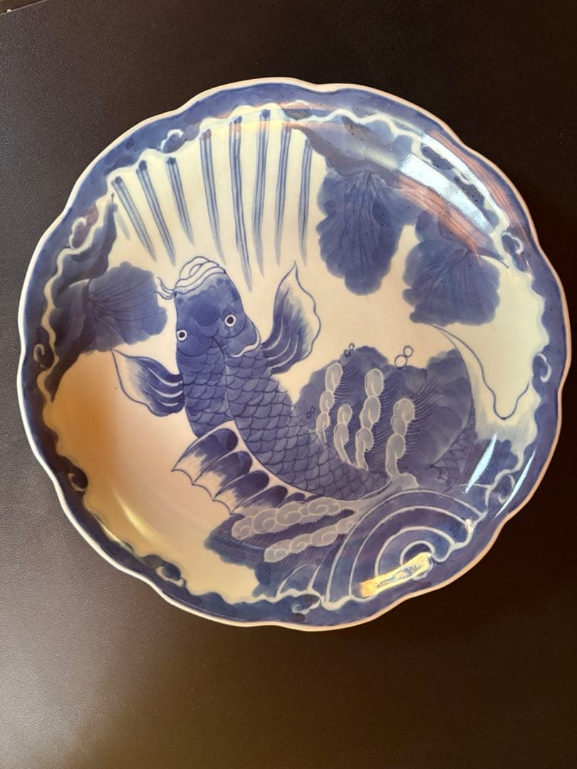 鯉の滝登り　皿　飾り皿