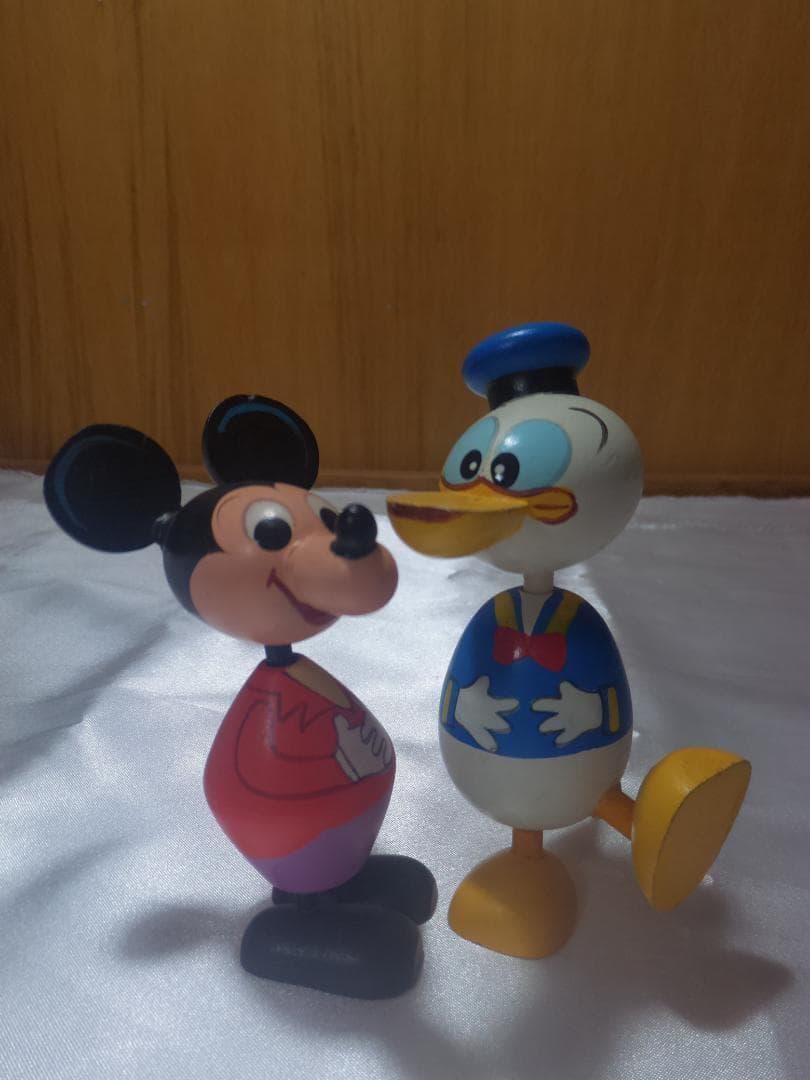 超レア ビンテージ ディズニー　ドナルドダック 漫画こけし　ミッキー　フィギュア