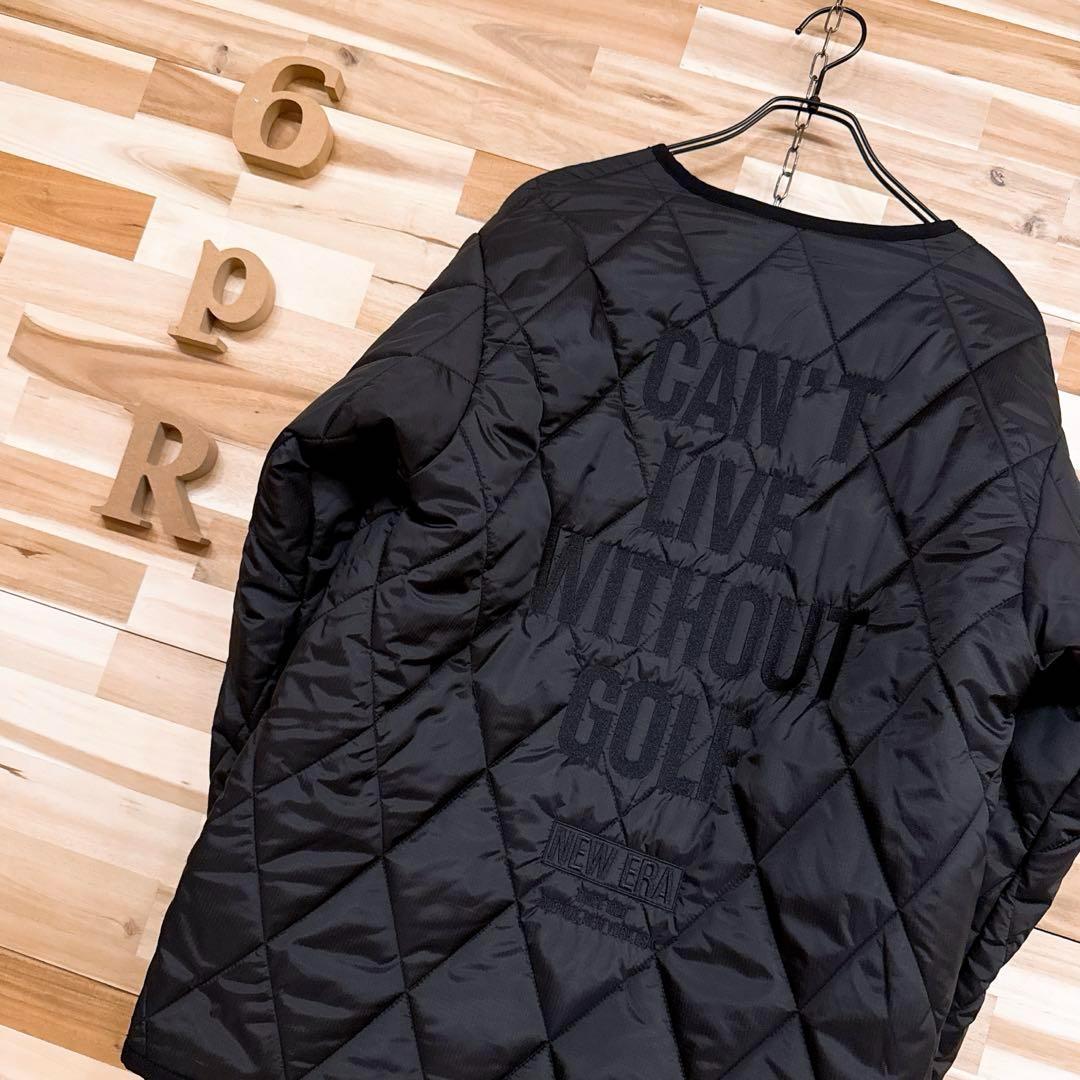 人気【ニューエラ】ゴルフ インサレーティッド キルティング カーディガン M 黒