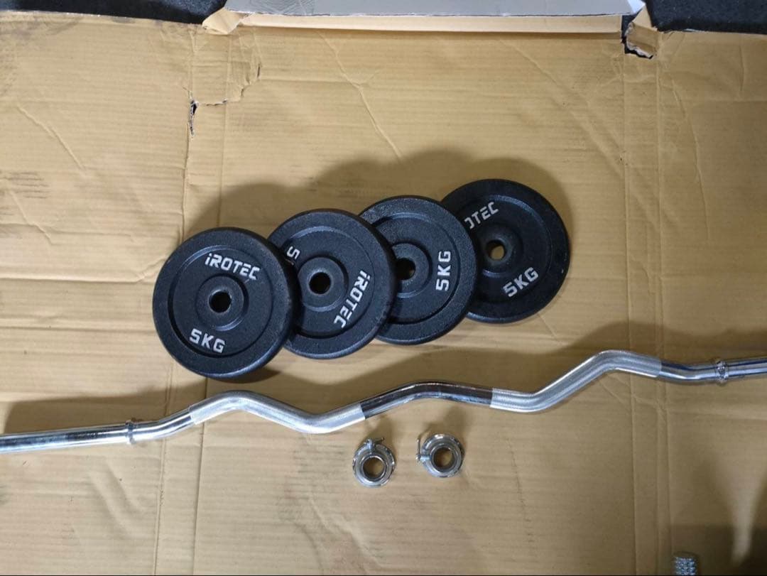 iROTEC 5kg プレート 4枚セット Wバーシャフト　計20kg