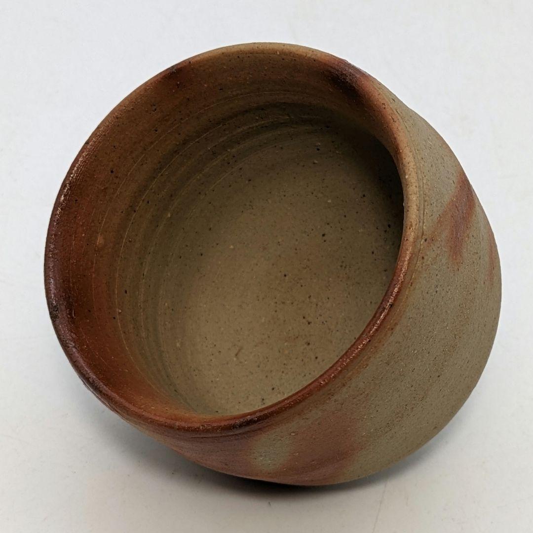 岡山県重要無形文化財 浦上善次 備前焼 緋襷酒呑 合箱共布 酒器 酒盃 酒杯