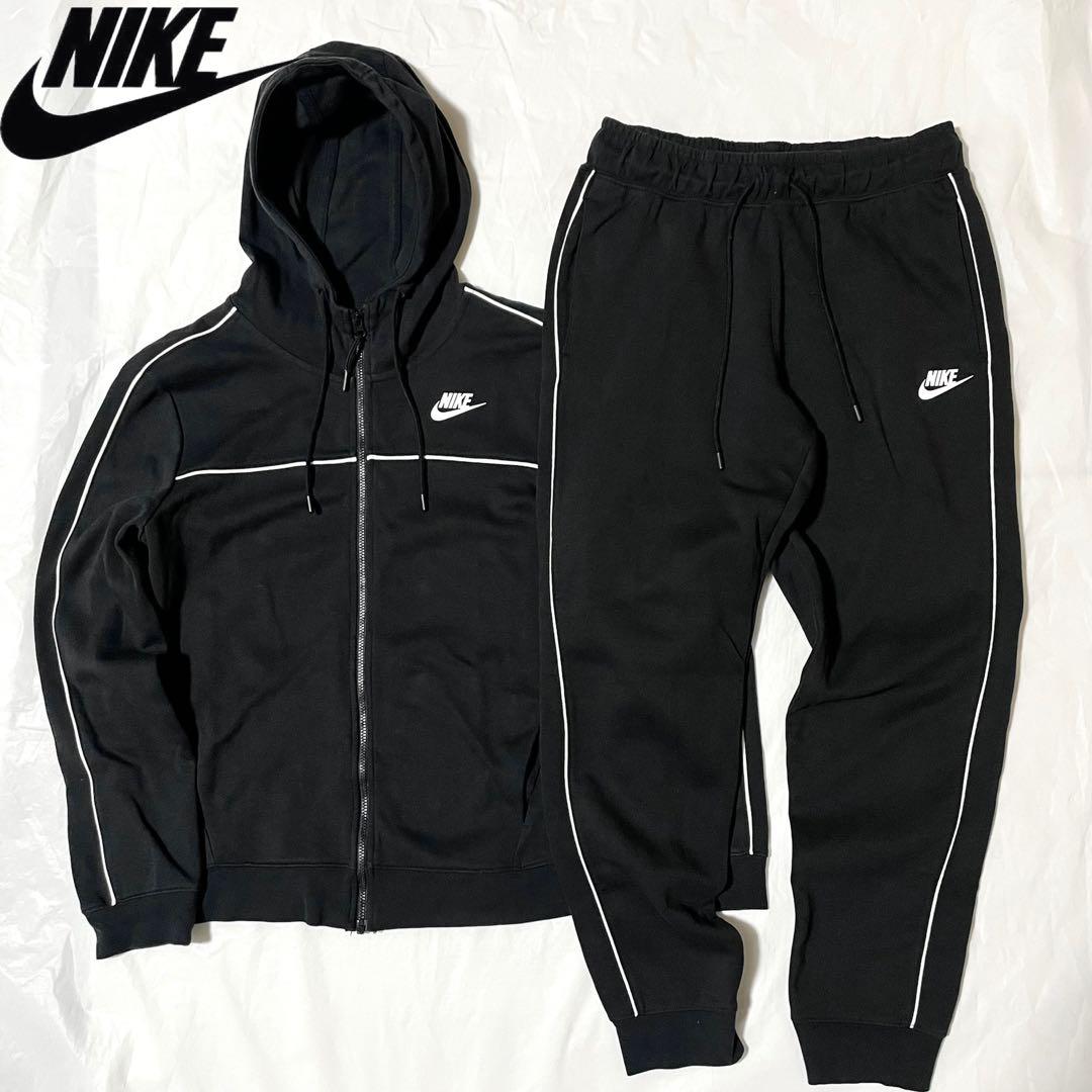 ナイキ トラックスーツ セットアップ サイドライン ブラック ホワイトライン M