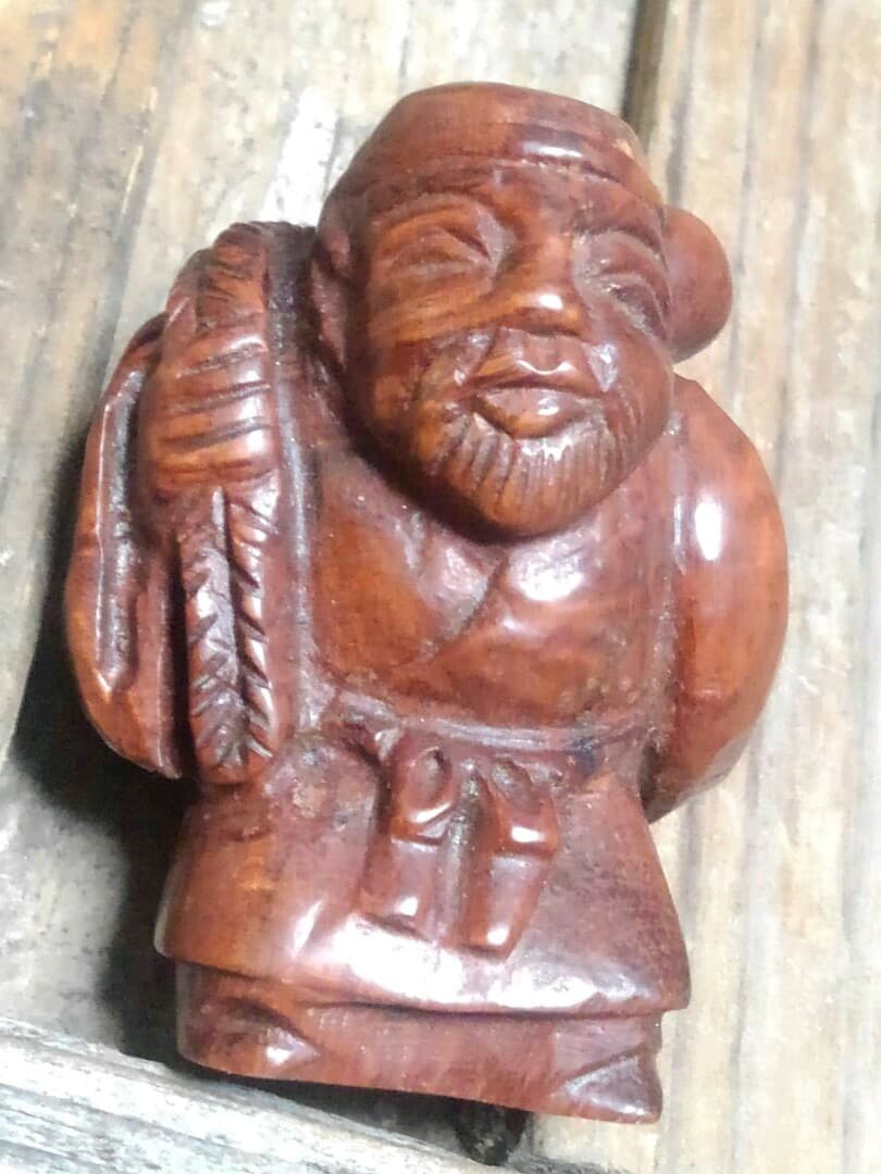 ♥根付け　アイヌ　人物　根付　骨董品